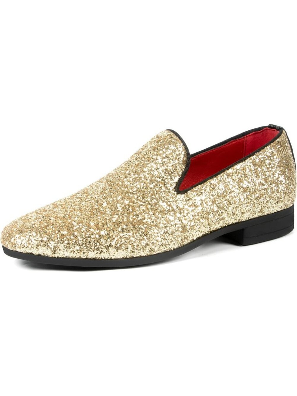 UUBARIS Men's Glitter Gold Elegant Tuxedo Loafers Slip on Dress Formal Shoes